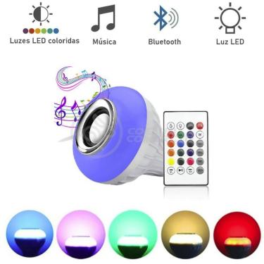 Imagem de Lâmpada Led 12W E27 Rgb Colorida Com Caixa De Som