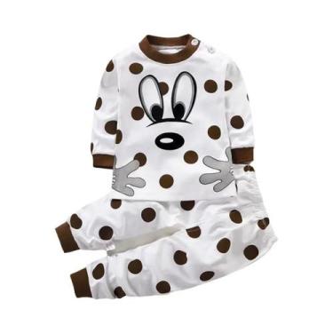 Imagem de Conjunto De Pijamas De Algodão Para Crianças Com Estampa De Desenhos A