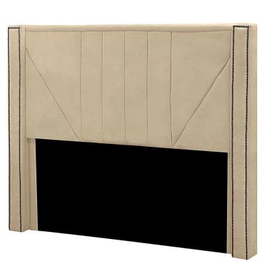 Imagem de Cabeceira Casal Queen Estofada Para Cama Box Toronto Veludo Cor Bege