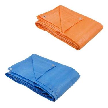 Imagem de Lona Polietileno Azul/ Laranja 2x2m - Vonder / nove54