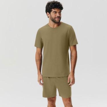 Imagem de Pijama Masculino Curto Verde Hering 100% Algodão Pima, Verde, M
