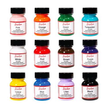 Imagem de Kit Inicial de Tinta para Couro Angelus 12 Cores 355 ml