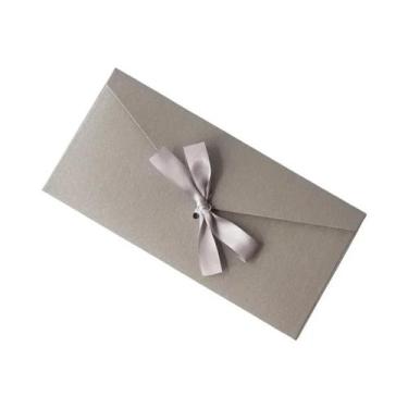 Imagem de Conjunto De Envelopes De Papel Perolado Criativo Retro Com Laço Grosso