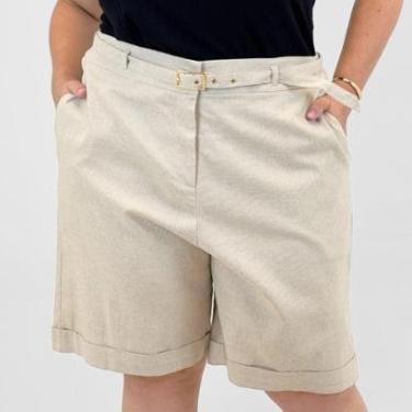 Imagem de Bermuda Alpelo Plus Size em Tecido com Cinto Feminina-Feminino
