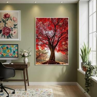 Imagem de Quadro Decorativo Árvore Coração 70X50Cm Mold Preta - Quadros On-Line