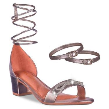 Imagem de Sandalia Feminina Salto Baixo Metalizada A346 - Takata, Pratavelho, 35