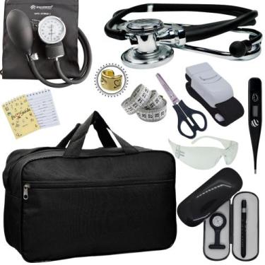 Imagem de Kit Enfermagem Top Cores Premium Completo Estagio - Love Saude, PRETO 