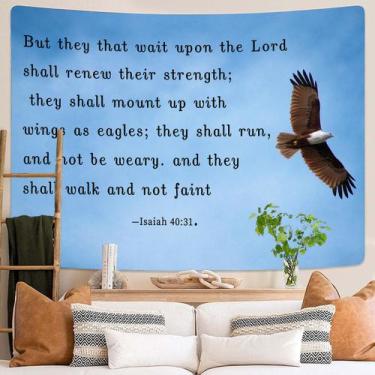 Imagem de Tapeçaria para pendurar na parede Isaías 40:31, versículo bíblico 100x