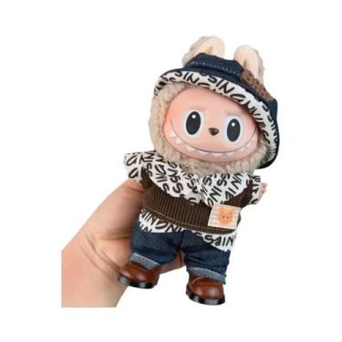 Imagem de Conjunto De Roupa Para Boneca Labubu De Vinil 17cm: Vestido De Bolinha