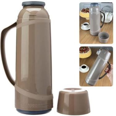 Imagem de Garrafa Térmica De Café Chá Com Alça 1 Litro Cristal Com Tampa Copo Qu