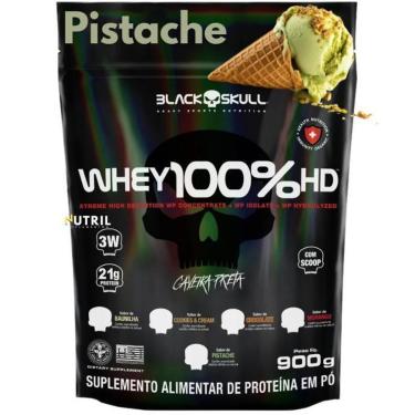 Imagem de Whey Protein 100 HD Pure 900g BLACK SKULL Isolado Hidrolisado Concentrado Suplemento de Proteína-Unissex