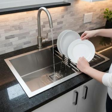 Imagem de Cuba Quadrada Inox 304 Cozinha Pia Embutir Sobrepor Gourmet 55x45 Prem