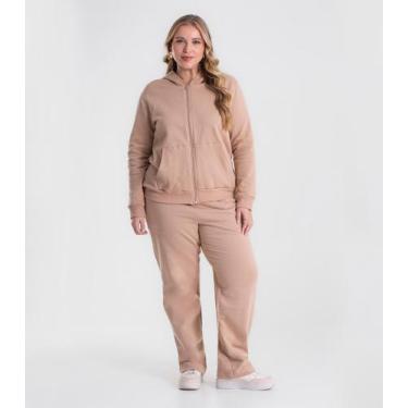 Imagem de Calça Feminina Plus Moletom Felpado Secret Glam Marrom, Plus G3, Marro