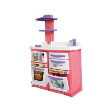 Imagem de Brinquedo Cozinha Infantil Completa Rosa - TaTeTi, Branco e Rosa, Bell