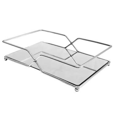 Imagem de Bandeja Travessa Para Servir Espelhada 16,5 X 26 Cm Cromada