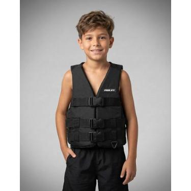 Imagem de Colete Flutuador Simetria Infantil, Preto, PP (Até 30Kg)