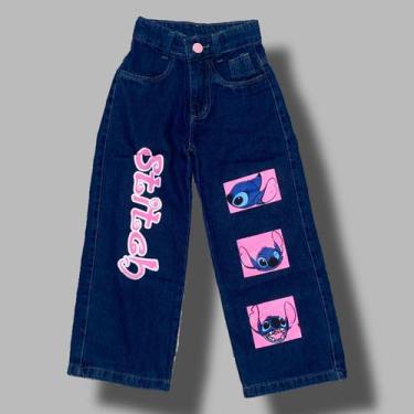 Imagem de Calça Estampa Stitch Larga/Wide Leg Infantil  Estilo e Conforto - Mamã