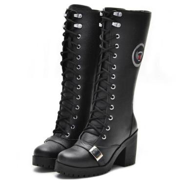 Imagem de BOTA FEMININA MOTOCICLISTA ROQUEIRA COURO 9402 KM PRETA-Feminino