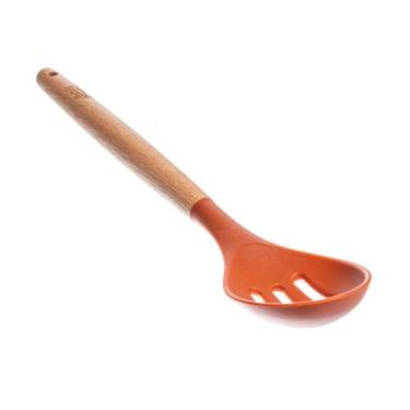 Imagem de Escumadeira silicone cabo em madeira de faia terracota -Fracalanza, 3 