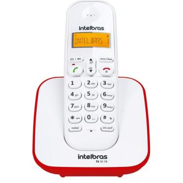 Imagem de Telefone sem fio intelbras ts 3110 branco/vermelho 4123101