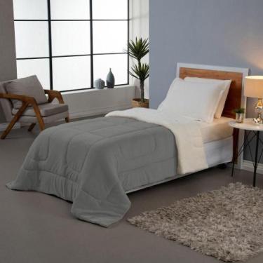 Imagem de Coberdrom Cobertor Solteiro Soft Sherpa de Carneiro Cinza - Home Ferna