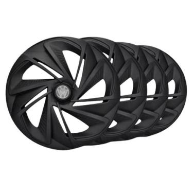 Imagem de Kit Calota Nitro Aro 14 Preta Para Gol Voyage Saveiro G1 G2 G3 G4 G5 G