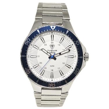 Imagem de Relógio Masculino de Aço Tuguir Analógico Infinity 23-2238 Prata e Branco e Azul-Masculino