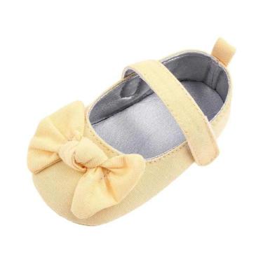 Imagem de Sapatos De Princesa Para Bebê Menina Em PU Macio Com Laço Fofo Para Os