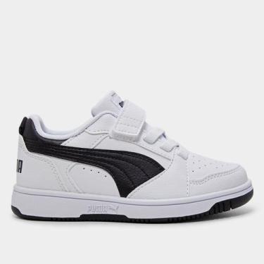 Imagem de Tênis Infantil Puma Rebound, Branco, Preto, 31