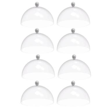 Imagem de Conjunto 8 Cúpulas 25cm Brancas Porta Bolo Tortas Doces Padaria Café B