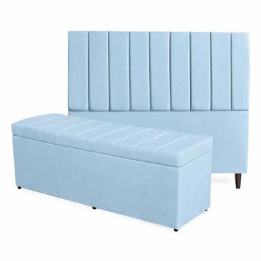 Imagem de Kit De Quarto Roma Cabeceira De Cama Box e Calçadeira Baú Casal 140 cm