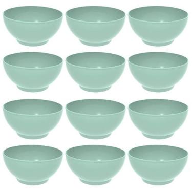 Imagem de Kit 12 Tigelas Grandes Crippa Travessas Servir 3,1L Verde Menta Salada