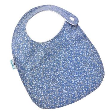 Imagem de Babador tradicional Raminhos Azul Jeans - 1 peça - Crivale