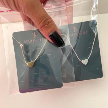 Imagem de Pulseira com Coração  Semijoia Feminina Elegante  Simonatto Banho:Ouro