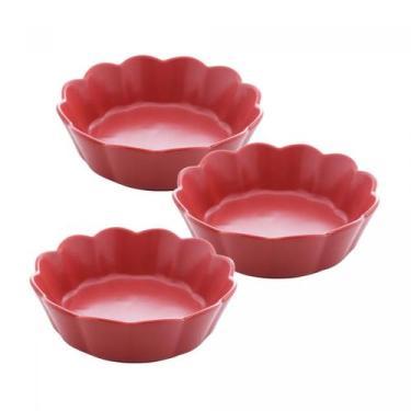Imagem de Conjunto 3 Bowls de Porcelana Pétala Vermelho Matt 14,5x5cm Wolff