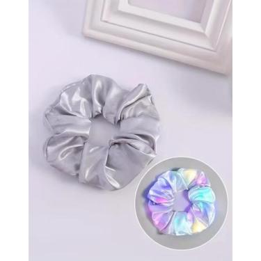 Imagem de Laço Xuxinha de Cabelo Frufru LED Scrunchie Brilho Festa Cor:Prateado 