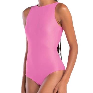 Imagem de Maiô Regata Praia Piscina Com Bojo Decote Costas Liso She - Mash, Rosa