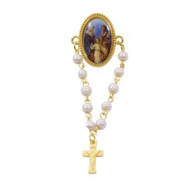 Imagem de Broche Terço Aparecida,  Sagrado familia e Batismo - Taimes, Sagrado F
