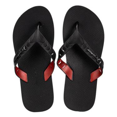 Imagem de Chinelo masculino street duo rider - 12430, Preto, Vermelho, 41/42