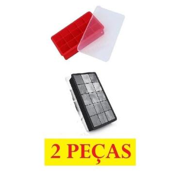 Imagem de Forma De Gelo Silicone Com Tampa De Silicone 12X19X4Cm Fácil E Prático