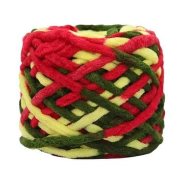 Imagem de Fio De Tricô Chenille Macio 100g, Algodão E Lã Para Tricô Manual De Ca