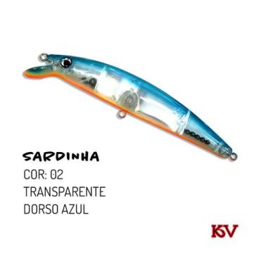 Imagem de Isca Sardinha Da Kv Artificial plug Meia Água barbela 13,5cm, 2