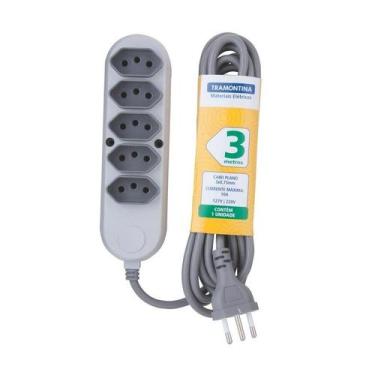 Imagem de Extensão Múltipla com 5 Tomadas 2p+t 10a 250v 3m - Tramontina