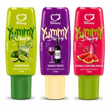 Imagem de Kit 3 Und Yummy Drinks Gel Beijável - Sexy Fantasy