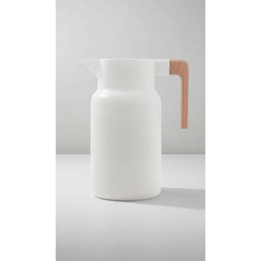 Imagem de Jarra Térmica Branca 1L com Detalhe Madeira - Congratulations Store