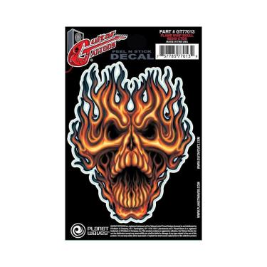 Imagem de Adesivo para Guitarra GT77013 com Design Flame Whip Skull Tattoo Multi-Colorido D'Addario