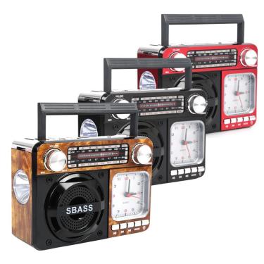 Imagem de Rádio Portátil Kapbom KA-136 com Bluetooth e Relógio Analógico 3W RMS Bivolt Preto