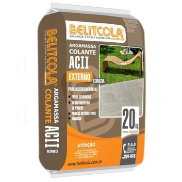Imagem de Argamassa Externa AC-2 com Alta Resistência Mecânica e Impermeabilizante Cinza 20KG