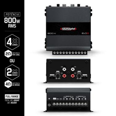 Imagem de Módulo Amplificador SounDigital 800.4 EVO6 4 Canais 4 Ohms por canal 2