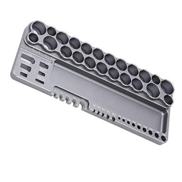 Imagem de Rack de armazenamento de ferramentas RC, economizar espaço Kit de tesoura de chave de fenda RC Rack de armazenamento com orifícios de fixação para carros RC(cinza)